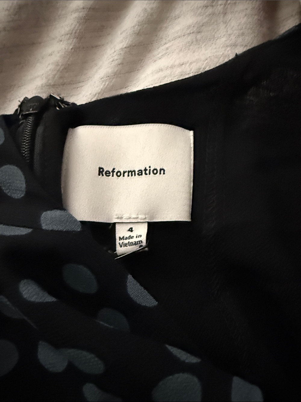 Reformation Anelis Navy Polka Dot Midi Dress - Picture 9 of 11
